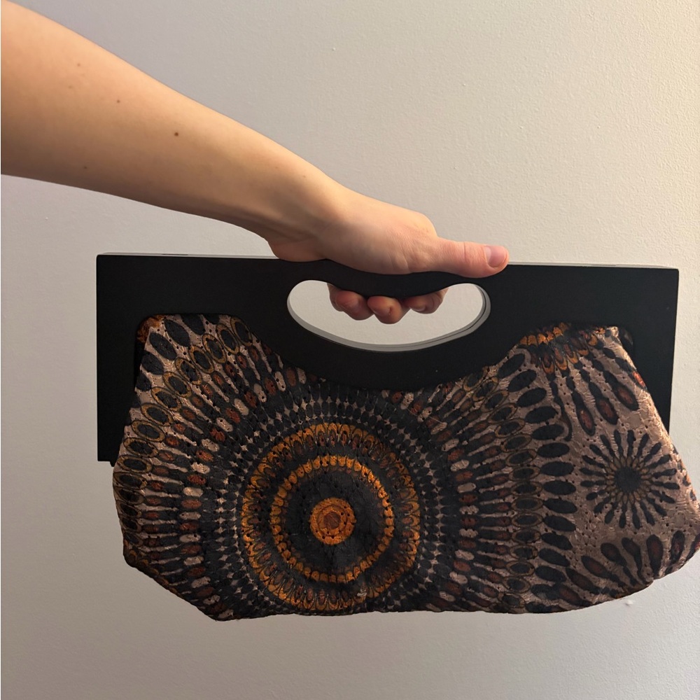Stylish Black and Orange Handbag